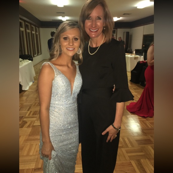 Vienna Blue Swarovski Crystal Prom Dress - Picture 7 of 11